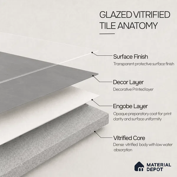 Plain Floor & Wall Tile TL 11080 Urban Slate | 4 ft x 2 ft Matte Finish Vitrified Tile - 9 mm | Suitable For Living Room, Bedroom, Bathroom
