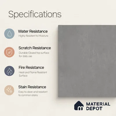 Plain Floor & Wall Tile TL 11080 Urban Slate | 4 ft x 2 ft Matte Finish Vitrified Tile - 9 mm | Suitable For Living Room, Bedroom, Bathroom
