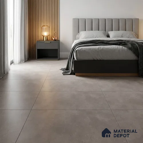 Cement Look Wall & Floor Matte Finish Moon Grey Vitrified Tile | TL 11081 4 ft x 2 ft - 9 mm | Suitable For Living Room, Hall & Study