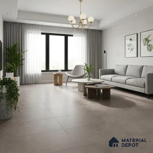 Cement Look Wall & Floor Matte Finish Moon Grey Vitrified Tile | TL 11081 4 ft x 2 ft - 9 mm | Suitable For Living Room, Hall & Study
