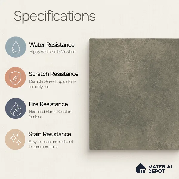 Plain Tile TL 11082 | 4 ft x 2 ft Matte Finish Vitrified Tile - 9 mm