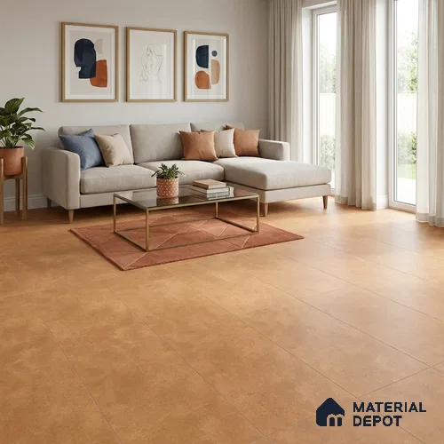 Cement Look Wall & Floor Matte Finish Yellow Vitrified Tile | TL 11083 4 ft x 2 ft - 9 mm | Suitable For Living Room, Hall & Study