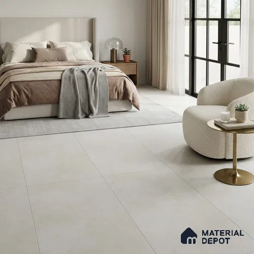 Cement Wall & Floor Tile TL 11084 Light Grey 4 ft x 2 ft Matte Finish Vitrified Tile - 9 mm | Suitable For Living Room, Hall, Bedroom