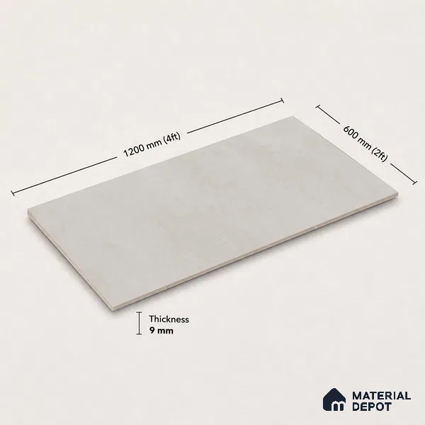 Plain Floor & Wall Tile TL 11084 Alba Veil | 4 ft x 2 ft Matte Finish Vitrified Tile - 9 mm | Suitable For Living Room, Bedroom, Bathroom