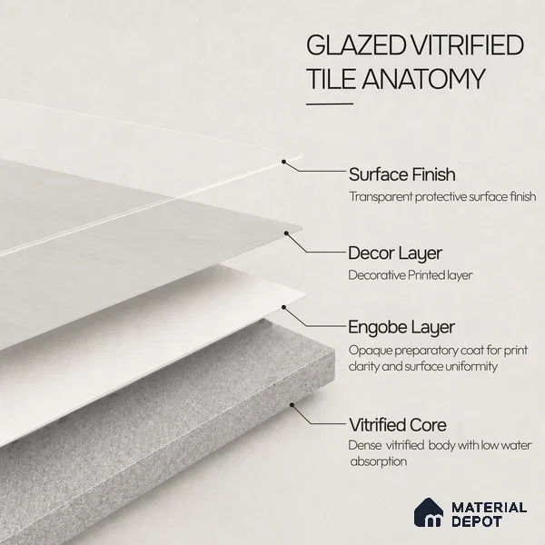 Plain Floor & Wall Tile TL 11084 Alba Veil | 4 ft x 2 ft Matte Finish Vitrified Tile - 9 mm | Suitable For Living Room, Bedroom, Bathroom