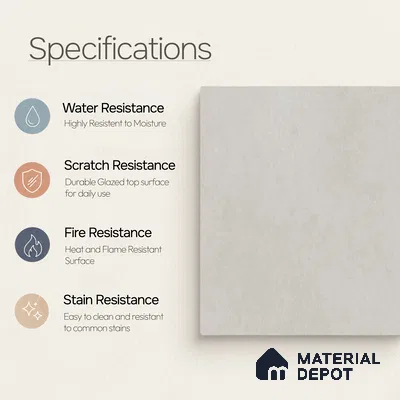 Plain Floor & Wall Tile TL 11084 Alba Veil | 4 ft x 2 ft Matte Finish Vitrified Tile - 9 mm | Suitable For Living Room, Bedroom, Bathroom