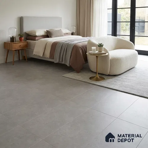 Cement Look Wall & Floor Matte Finish Silver Vitrified Tile | TL 11085 4 ft x 2 ft - 9 mm | Suitable For Living Room, Hall & Study