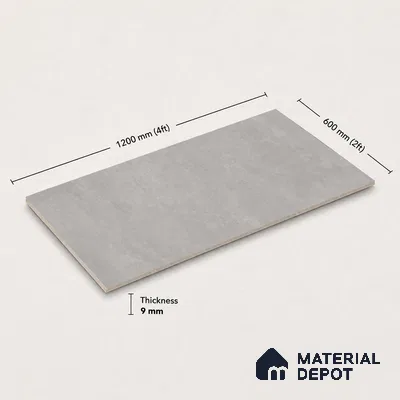 Plain Floor & Wall Tile TL 11085 Argento Cloud | 4 ft x 2 ft Matte Finish Vitrified Tile - 9 mm | Suitable For Living Room, Bedroom, Bathroom