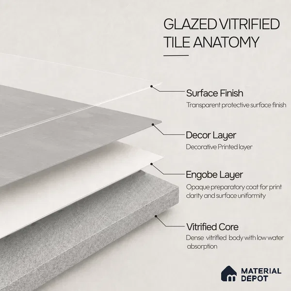 Plain Floor & Wall Tile TL 11085 Argento Cloud | 4 ft x 2 ft Matte Finish Vitrified Tile - 9 mm | Suitable For Living Room, Bedroom, Bathroom