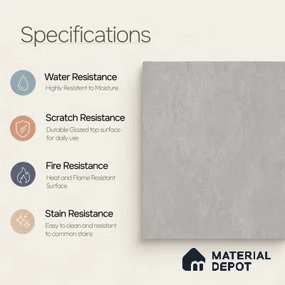 Plain Floor & Wall Tile TL 11085 Argento Cloud | 4 ft x 2 ft Matte Finish Vitrified Tile - 9 mm | Suitable For Living Room, Bedroom, Bathroom