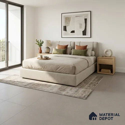 Cement Look Wall & Floor Matte Finish Smoke Grey Vitrified Tile | TL 11086 4 ft x 2 ft - 9 mm | Suitable For Living Room, Hall & Study