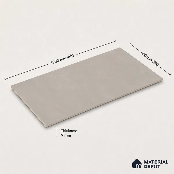Plain Floor & Wall Tile TL 11086 Taupe Drift | 4 ft x 2 ft Matte Finish Vitrified Tile - 9 mm | Suitable For Living Room, Bedroom, Bathroom