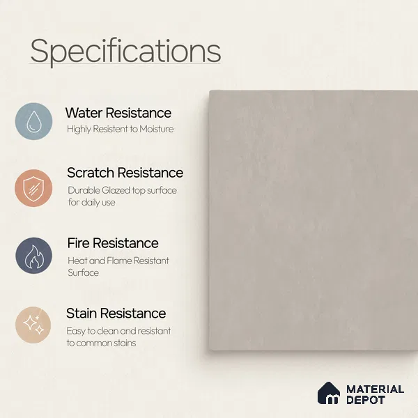 Plain Floor & Wall Tile TL 11086 Taupe Drift | 4 ft x 2 ft Matte Finish Vitrified Tile - 9 mm | Suitable For Living Room, Bedroom, Bathroom