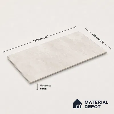 Plain Floor & Wall Tile TL 11088 Alba Cloud | 4 ft x 2 ft Matte Finish Vitrified Tile - 9 mm | Suitable For Living Room, Bedroom, Bathroom