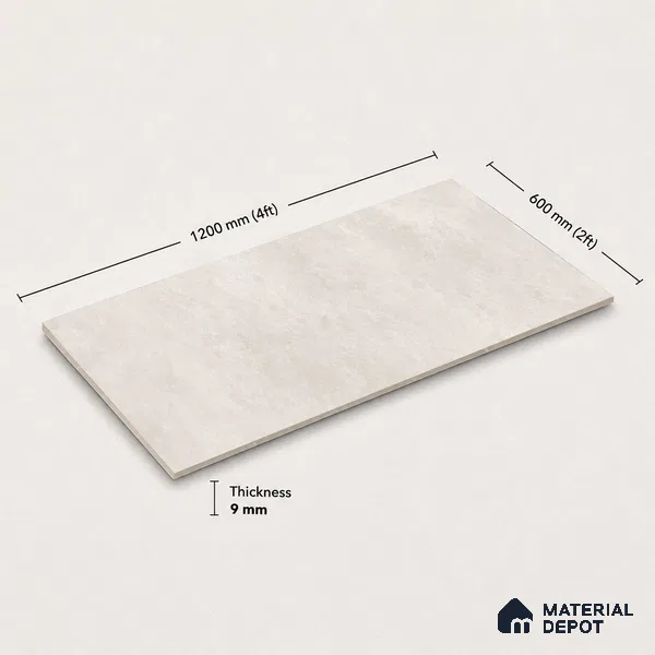 Plain Floor & Wall Tile TL 11088 Alba Cloud | 4 ft x 2 ft Matte Finish Vitrified Tile - 9 mm | Suitable For Living Room, Bedroom, Bathroom