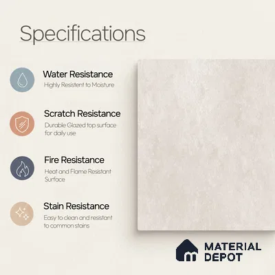 Plain Floor & Wall Tile TL 11088 Alba Cloud | 4 ft x 2 ft Matte Finish Vitrified Tile - 9 mm | Suitable For Living Room, Bedroom, Bathroom