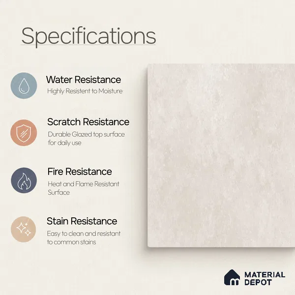 Plain Floor & Wall Tile TL 11088 Alba Cloud | 4 ft x 2 ft Matte Finish Vitrified Tile - 9 mm | Suitable For Living Room, Bedroom, Bathroom