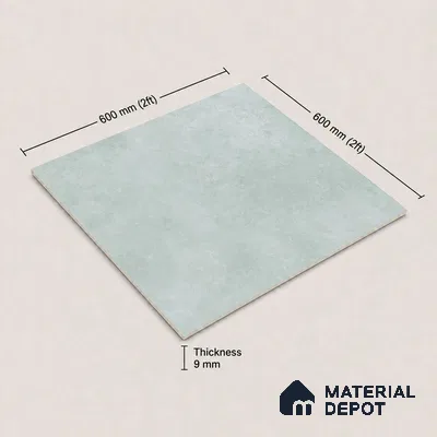 Plain Floor & Wall Tile TL 11089 Celadon Drift | 2 ft x 2 ft Matte Finish Vitrified Tile - 9 mm | Suitable For Living Room, Bedroom, Bathroom