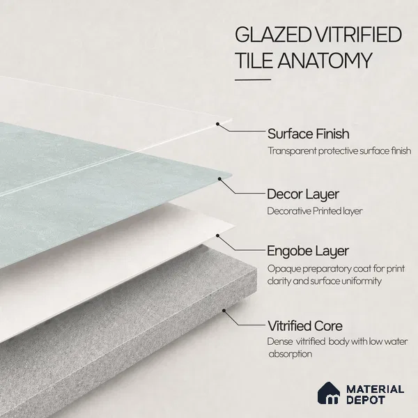 Plain Floor & Wall Tile TL 11089 Celadon Drift | 2 ft x 2 ft Matte Finish Vitrified Tile - 9 mm | Suitable For Living Room, Bedroom, Bathroom