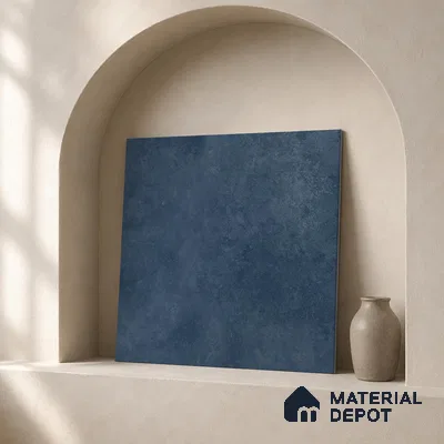 Plain Floor & Wall Tile TL 11090 Indigo Forge | 2 ft x 2 ft Matte Finish Vitrified Tile - 9 mm | Suitable For Living Room, Bedroom, Bathroom