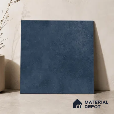 Plain Floor & Wall Tile TL 11090 Indigo Forge | 2 ft x 2 ft Matte Finish Vitrified Tile - 9 mm | Suitable For Living Room, Bedroom, Bathroom