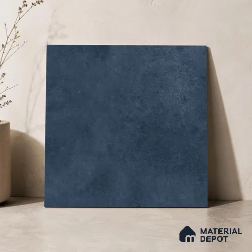 Plain Floor & Wall Tile TL 11090 Indigo Forge | 2 ft x 2 ft Matte Finish Vitrified Tile - 9 mm | Suitable For Living Room, Bedroom, Bathroom