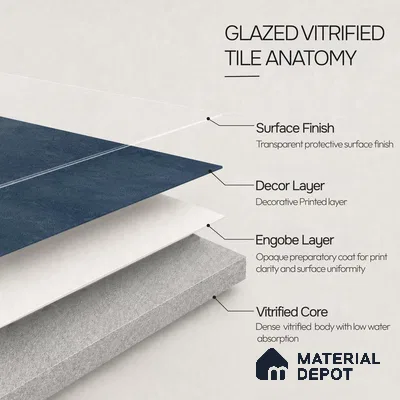 Plain Floor & Wall Tile TL 11090 Indigo Forge | 2 ft x 2 ft Matte Finish Vitrified Tile - 9 mm | Suitable For Living Room, Bedroom, Bathroom