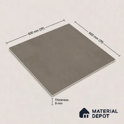 Plain Floor & Wall Tile TL 11091 Umber Forge | 2 ft x 2 ft Matte Finish Vitrified Tile - 9 mm | Suitable For Living Room, Bedroom, Bathroom