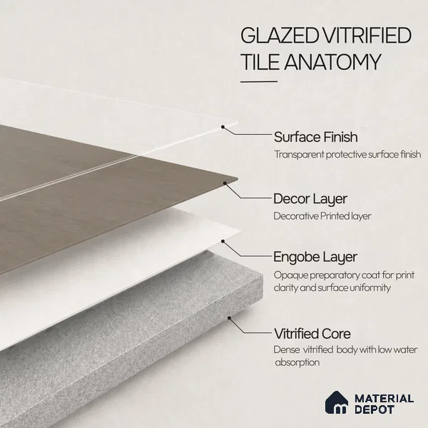 Plain Floor & Wall Tile TL 11091 Umber Forge | 2 ft x 2 ft Matte Finish Vitrified Tile - 9 mm | Suitable For Living Room, Bedroom, Bathroom