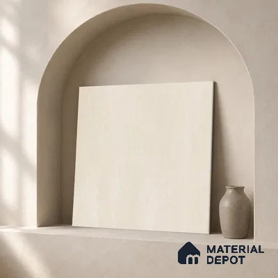 Plain Floor & Wall Tile TL 11092 Alba Parchment | 2 ft x 2 ft Matte Finish Vitrified Tile - 9 mm | Suitable For Living Room, Bedroom, Bathroom