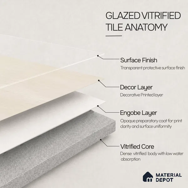Plain Floor & Wall Tile TL 11092 Alba Parchment | 2 ft x 2 ft Matte Finish Vitrified Tile - 9 mm | Suitable For Living Room, Bedroom, Bathroom