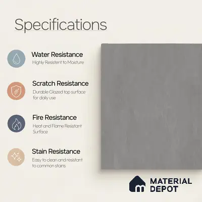 Plain Floor & Wall Tile TL 11093 Cinder Loft | 2 ft x 2 ft Matte Finish Vitrified Tile - 9 mm | Suitable For Living Room, Bedroom, Bathroom