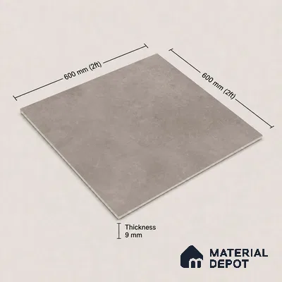 Plain Floor & Wall Tile TL 11094 Umber Cloud | 2 ft x 2 ft Matte Finish Vitrified Tile - 9 mm | Suitable For Living Room, Bedroom, Bathroom