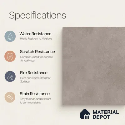 Plain Floor & Wall Tile TL 11094 Umber Cloud | 2 ft x 2 ft Matte Finish Vitrified Tile - 9 mm | Suitable For Living Room, Bedroom, Bathroom