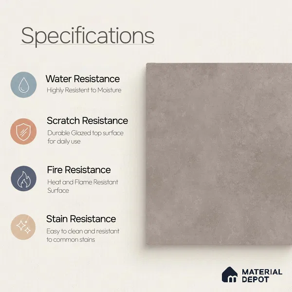 Plain Floor & Wall Tile TL 11094 Umber Cloud | 2 ft x 2 ft Matte Finish Vitrified Tile - 9 mm | Suitable For Living Room, Bedroom, Bathroom