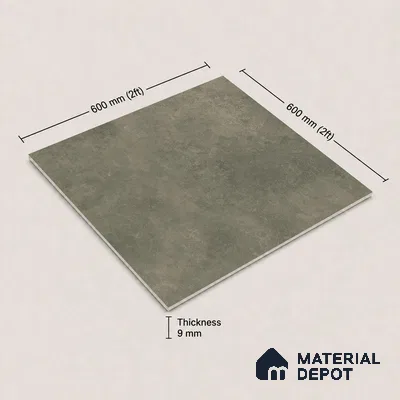 Plain Floor & Wall Tile TL 11095 Verdant Forge | 2 ft x 2 ft Matte Finish Vitrified Tile - 9 mm | Suitable For Living Room, Bedroom, Bathroom