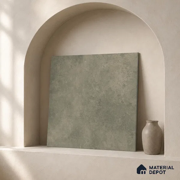 Plain Floor & Wall Tile TL 11095 Verdant Forge | 2 ft x 2 ft Matte Finish Vitrified Tile - 9 mm | Suitable For Living Room, Bedroom, Bathroom