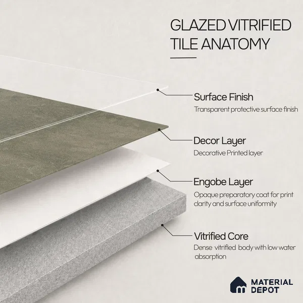 Plain Floor & Wall Tile TL 11095 Verdant Forge | 2 ft x 2 ft Matte Finish Vitrified Tile - 9 mm | Suitable For Living Room, Bedroom, Bathroom
