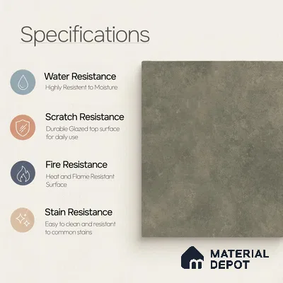 Plain Floor & Wall Tile TL 11095 Verdant Forge | 2 ft x 2 ft Matte Finish Vitrified Tile - 9 mm | Suitable For Living Room, Bedroom, Bathroom