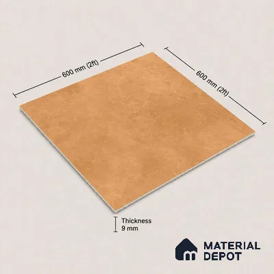 Plain Floor & Wall Tile TL 11096 Sahara Clay | 2 ft x 2 ft Matte Finish Vitrified Tile - 9 mm | Suitable For Living Room, Bedroom, Bathroom