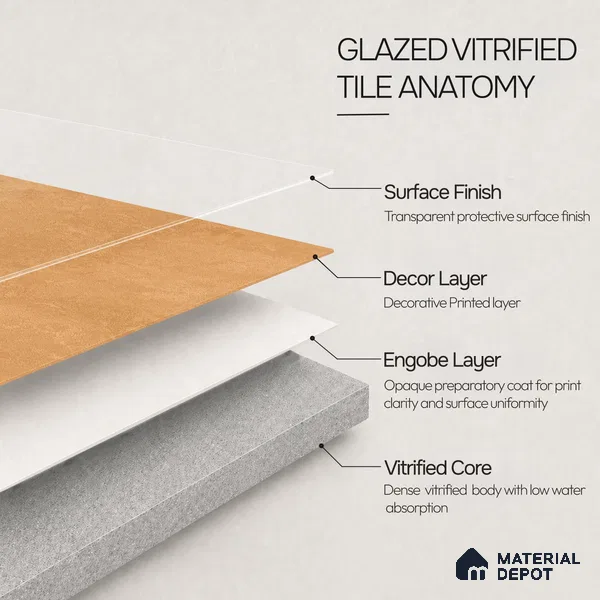 Plain Floor & Wall Tile TL 11096 Sahara Clay | 2 ft x 2 ft Matte Finish Vitrified Tile - 9 mm | Suitable For Living Room, Bedroom, Bathroom