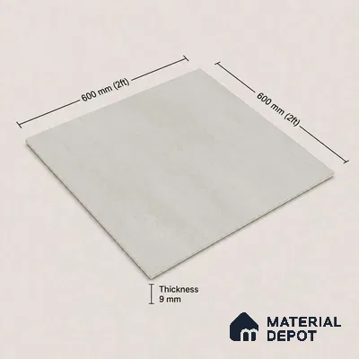 Plain Floor & Wall Tile TL 11097 Solace Veil | 2 ft x 2 ft Matte Finish Vitrified Tile - 9 mm | Suitable For Living Room, Bedroom, Bathroom