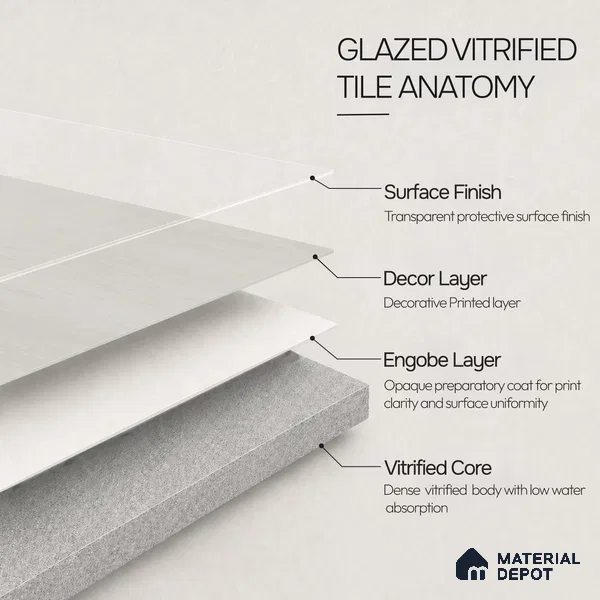 Plain Floor & Wall Tile TL 11097 Solace Veil | 2 ft x 2 ft Matte Finish Vitrified Tile - 9 mm | Suitable For Living Room, Bedroom, Bathroom