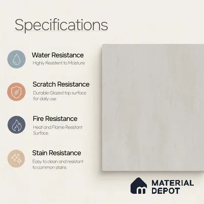 Plain Floor & Wall Tile TL 11097 Solace Veil | 2 ft x 2 ft Matte Finish Vitrified Tile - 9 mm | Suitable For Living Room, Bedroom, Bathroom