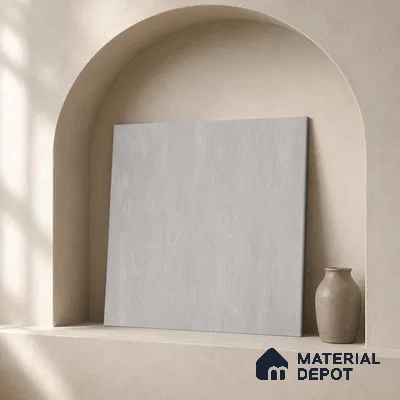 Plain Floor & Wall Tile TL 11098 Argento Cloud | 2 ft x 2 ft Matte Finish Vitrified Tile - 9 mm | Suitable For Living Room, Bedroom, Bathroom