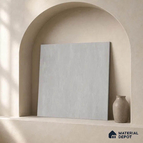 Plain Floor & Wall Tile TL 11098 Argento Cloud | 2 ft x 2 ft Matte Finish Vitrified Tile - 9 mm | Suitable For Living Room, Bedroom, Bathroom