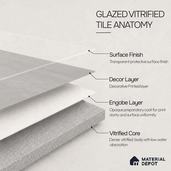 Plain Floor & Wall Tile TL 11098 Argento Cloud | 2 ft x 2 ft Matte Finish Vitrified Tile - 9 mm | Suitable For Living Room, Bedroom, Bathroom