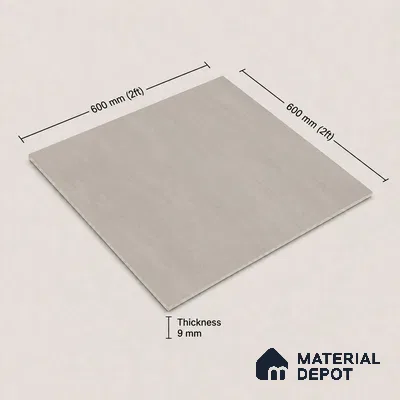 Plain Floor & Wall Tile TL 11099 Taupe Drift | 2 ft x 2 ft Matte Finish Vitrified Tile - 9 mm | Suitable For Living Room, Bedroom, Bathroom