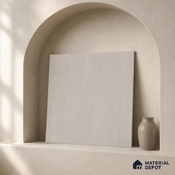 Plain Floor & Wall Tile TL 11099 Taupe Drift | 2 ft x 2 ft Matte Finish Vitrified Tile - 9 mm | Suitable For Living Room, Bedroom, Bathroom