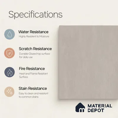 Plain Floor & Wall Tile TL 11099 Taupe Drift | 2 ft x 2 ft Matte Finish Vitrified Tile - 9 mm | Suitable For Living Room, Bedroom, Bathroom